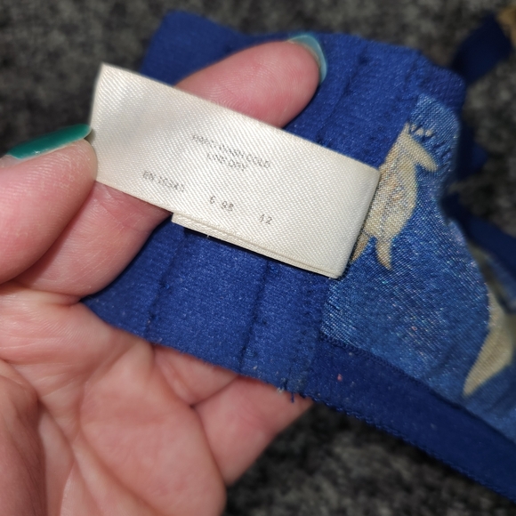 Vtg Victorias Secret Second Skin Shiny Satin Bra 38DD Blue Floral Gold Leaf,Sexy - Picture 12 of 12